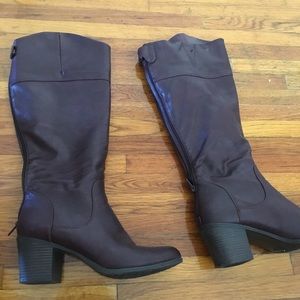 Leather riding style boots
